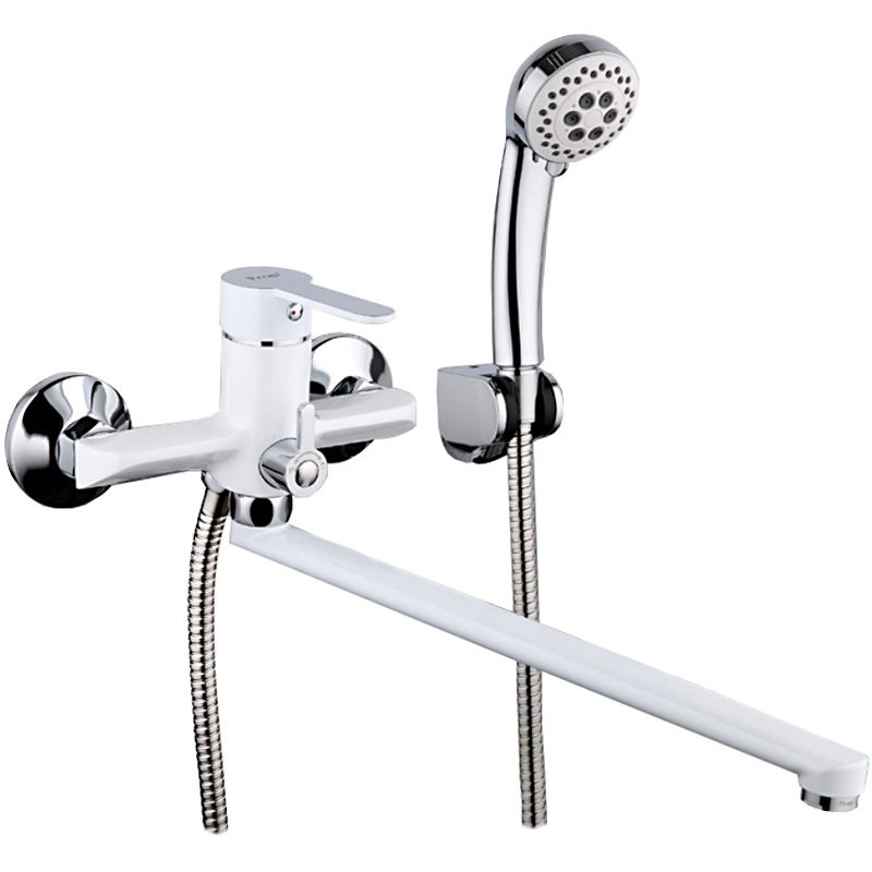 Смеситель с длинным изливом для ванны Frap H41 F2241 белый, хром