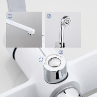 Смеситель с длинным изливом для ванны Frap H41 F2241 белый, хром