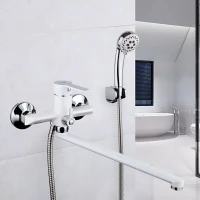 Смеситель с длинным изливом для ванны Frap H41 F2241 белый, хром