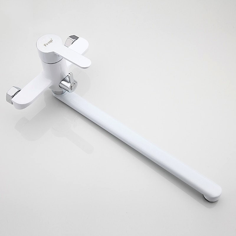 Смеситель с длинным изливом для ванны Frap H41 F2241 белый, хром