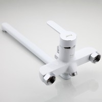 Смеситель с длинным изливом для ванны Frap H41 F2241 белый, хром