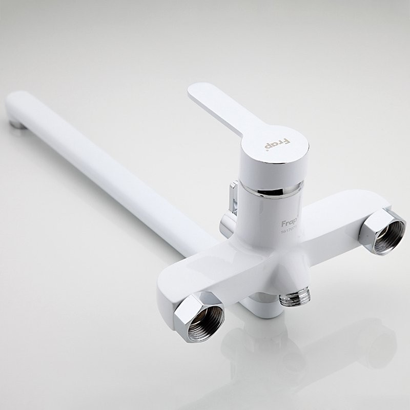 Смеситель с длинным изливом для ванны Frap H41 F2241 белый, хром