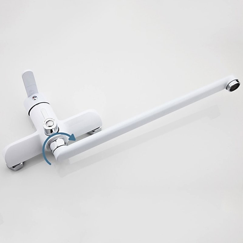 Смеситель с длинным изливом для ванны Frap H41 F2241 белый, хром