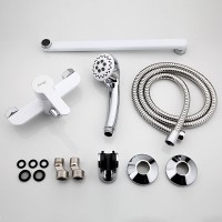 Смеситель с длинным изливом для ванны Frap H41 F2241 белый, хром