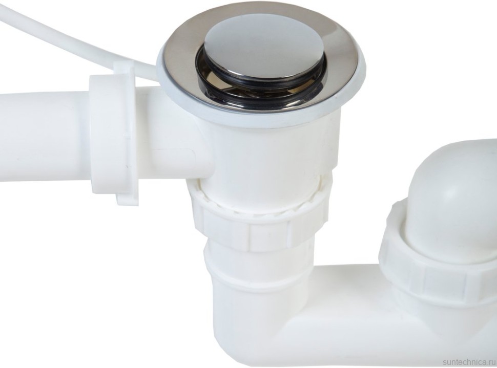 Слив-перелив для ванны EWRIKA 0100101011 40 мм, полуавтомат, хром, с сифоном