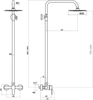 Душевая стойка Fmark FS8205 сатин Душевая стойка Fmark FS8205 сатин