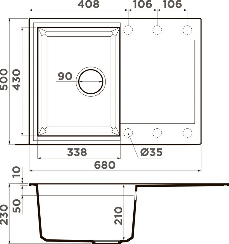 Мойка кухонная Omoikiri Sakaime 68-BE ваниль