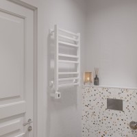 Полотенцесушитель электрический EWRIKA Кассандра PI 70x50 L, белый, матовый, лесенка, с терморегулятором