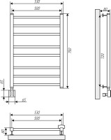 Полотенцесушитель электрический EWRIKA Кассандра PI 70x50 L, белый, матовый, лесенка, с терморегулятором