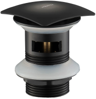 Донный клапан для раковины AQUATEK AQ6004MB с переливом, матовый черный