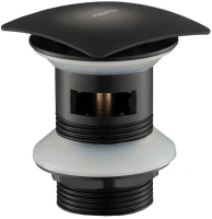 Донный клапан для раковины AQUATEK AQ6004MB с переливом, матовый черный