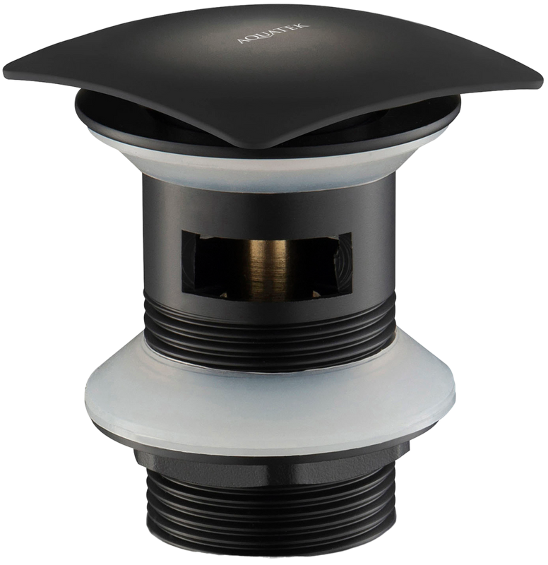 Донный клапан для раковины AQUATEK AQ6004MB с переливом, матовый черный