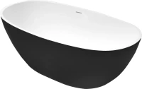 Акриловая ванна Grossman Classic GR-2503MB 170x85 см, отдельностоящая, черная, овальная, с каркасом, со сливом-переливом