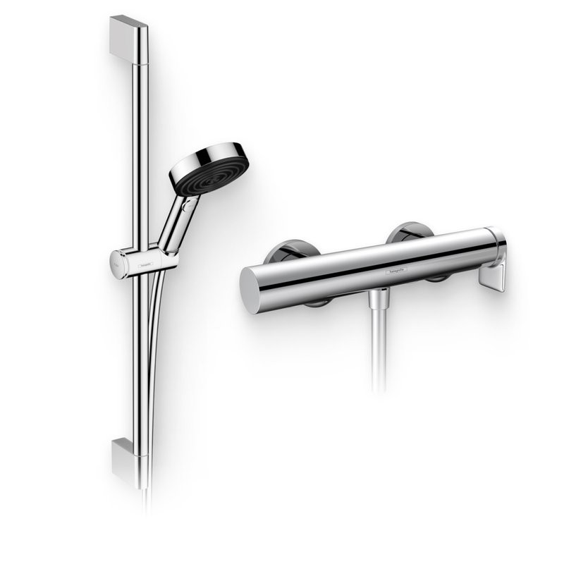 Душевой комплект Смеситель для душа Hansgrohe Vivenis 75620000 хром + Гарнитур Pulsify Relaxation 105 3jet 24160000 хром