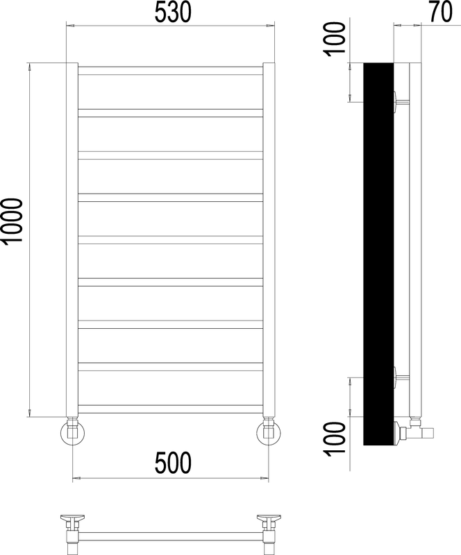 Полотенцесушитель водяной Terminus Контур П9 500*1000