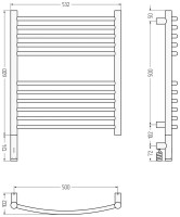 Полотенцесушитель электрический Сунержа Богема 3.1 051-6002-6050 70x55 см, подключение слева, состаренная латунь, лесенка