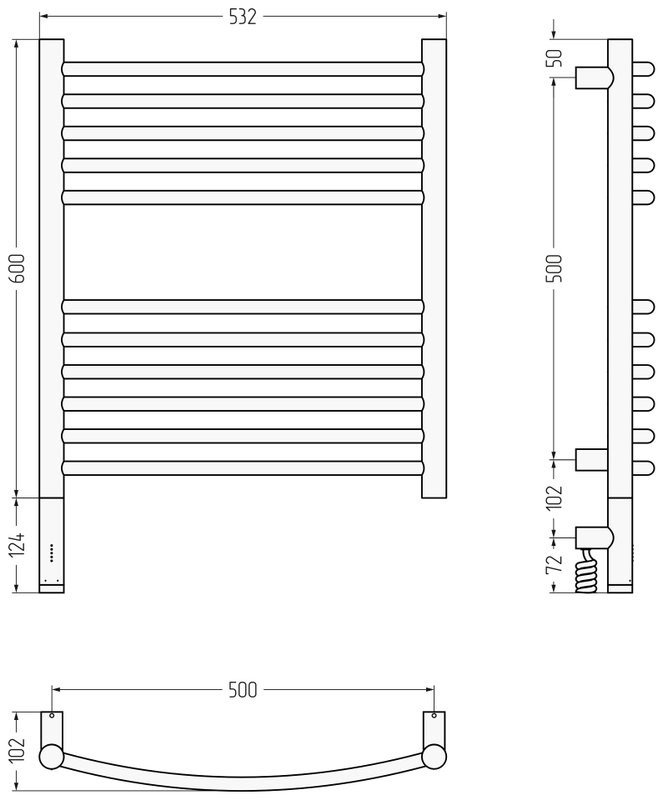 Полотенцесушитель электрический Сунержа Богема 3.1 051-6002-6050 70x55 см, подключение слева, состаренная латунь, лесенка