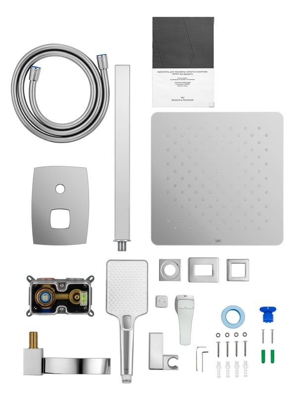 Душевой комплект Wonzon & Woghand Flex WW-88939072-CR С ВНУТРЕННЕЙ ЧАСТЬЮ, хром