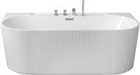 Акриловая ванна Esbano Aruba 170x80 см, пристенная, белая, на ножках, со смесителем, со сливом-переливом, с донным клапаном