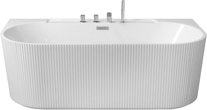 Акриловая ванна Esbano Aruba 170x80 см, пристенная, белая, на ножках, со смесителем, со сливом-переливом, с донным клапаном