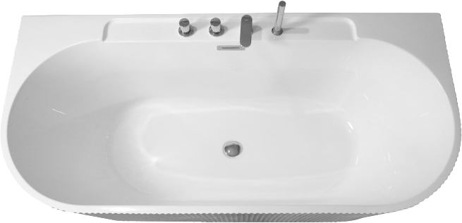Акриловая ванна Esbano Aruba 170x80 см, пристенная, белая, на ножках, со смесителем, со сливом-переливом, с донным клапаном