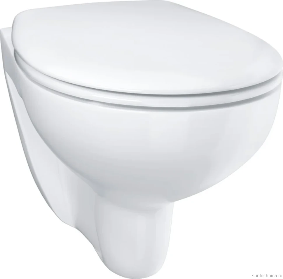 Комплект Унитаз подвесной Grohe Bau Ceramic 39351000 безободковый, альпин-белый + Инсталляция VitrA V-Fix Core 732-5800-01PV + Кнопка Root Round 740-2295 никель