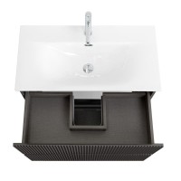 Тумба с раковиной BelBagno Uno-mini 80 подвесная, 2 ящика, матовая темно-серая