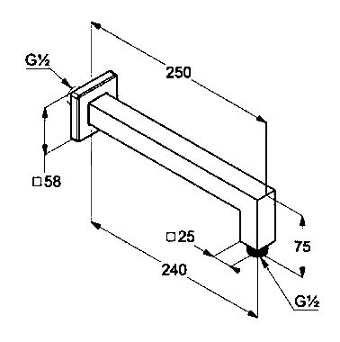 Кронштейн для верхнего душа Kludi A-QA 66543N1-00 брашированная бронза