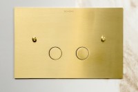 Кнопка смыва для унитаза Boheme 647-MG латунь, цвет matt gold, ультраплоская