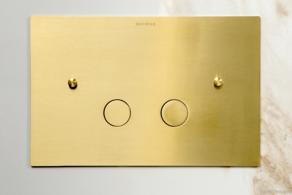 Кнопка смыва для унитаза Boheme 647-MG латунь, цвет matt gold, ультраплоская