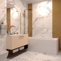 Акриловая ванна Lavinia Boho Catani L 170x80 см, левая, встраиваемая, белая, с каркасом