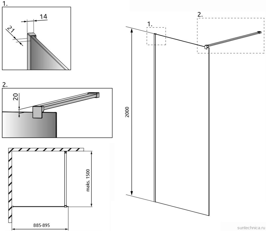 Душевая перегородка Radaway Modo New II 90