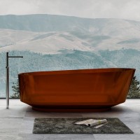 Акриловая ванна Abber Kristall AT9706 Opal 170x80 см, отдельностоящая, коричневая, овальная, с донным клапаном