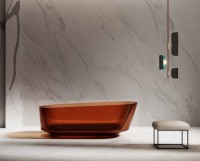 Акриловая ванна Abber Kristall AT9706 Opal 170x80 см, отдельностоящая, коричневая, овальная, с донным клапаном