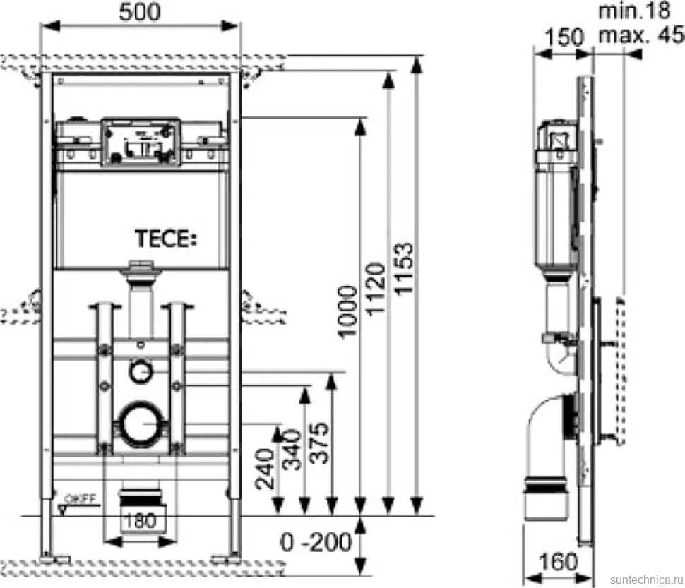 Система инсталляции для унитазов TECE Lux TECElux 9600100
