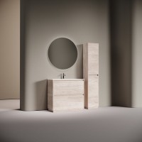 Тумба с раковиной Sancos Libra Floor 90 напольный, дуб галифакс натуральный, раковина СN7019