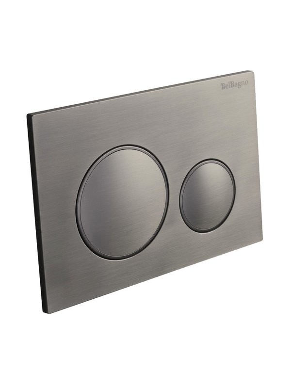 Кнопка смыва для унитаза BelBagno BB-17C-GM пластик, цвет оружейная сталь