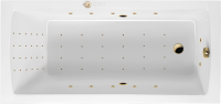 Акриловая ванна Excellent Aquaria Nano 170x75 см, встраиваемая, с гидромассажем, белая, с каркасом, со сливом-переливом, фурнитура золото
