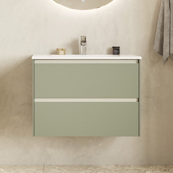 Тумба с раковиной Roca Ona Olive 80 оливковая матовая, раковина 32799C000