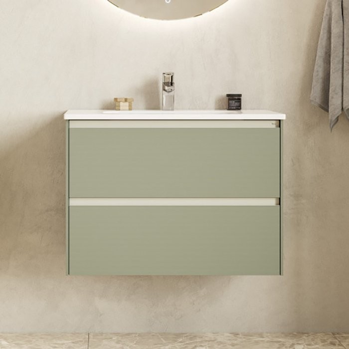 Тумба с раковиной Roca Ona Olive 80 оливковая матовая, раковина 32799C000