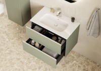 Тумба с раковиной Roca Ona Olive 80 оливковая матовая, раковина 32799C000