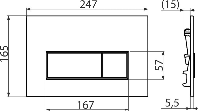Кнопка смыва AlcaPlast Thin THIN M571 xром глянцевый