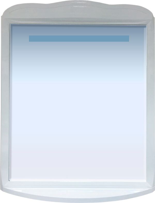 Зеркало Misty Дайна 85 белое, с подсветкой и полкой