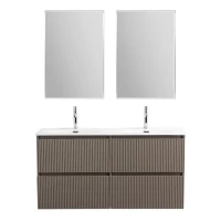 Мебель для ванной комнаты BelBagno Uno 120 подвесная, 4 ящика, матовая бежевая