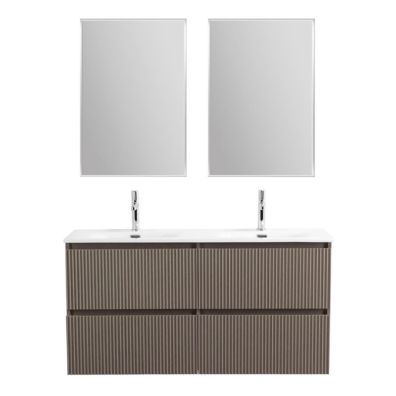 Мебель для ванной комнаты BelBagno Uno 120 подвесная, 4 ящика, матовая бежевая