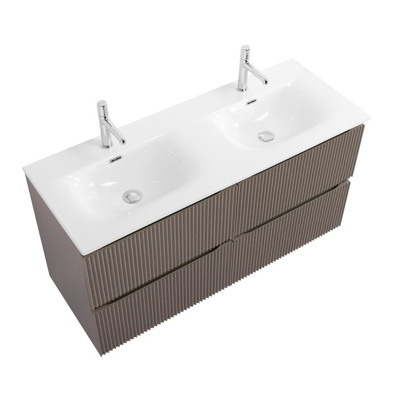 Мебель для ванной комнаты BelBagno Uno 120 подвесная, 4 ящика, матовая бежевая