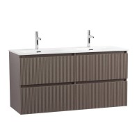 Мебель для ванной комнаты BelBagno Uno 120 подвесная, 4 ящика, матовая бежевая