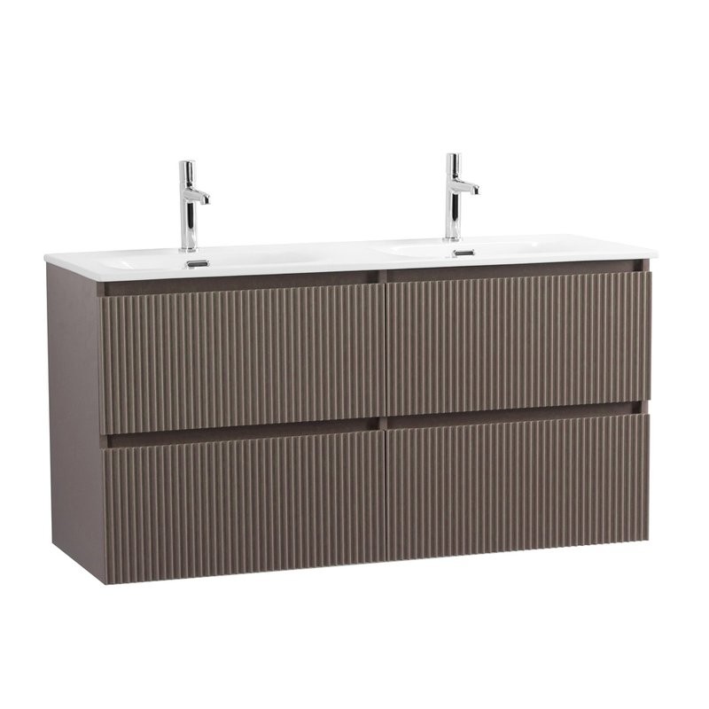 Мебель для ванной комнаты BelBagno Uno 120 подвесная, 4 ящика, матовая бежевая