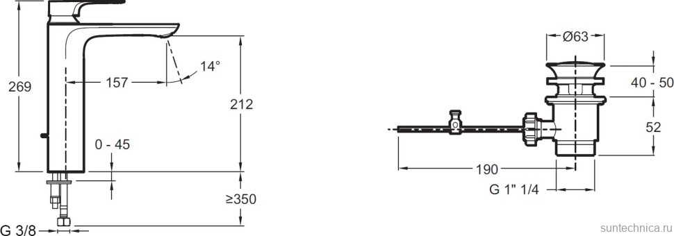 Смеситель для раковины Jacob Delafon Aleo+ E72337-CP