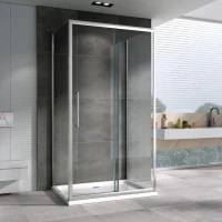 Душевой уголок Abber Schwarzer Diamant AG30150H-S90-S90 150x90, профиль хром, стекло прозрачное